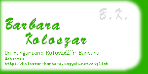 barbara koloszar business card